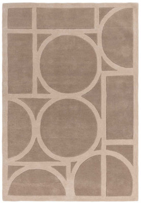 Metro Modern Style Taupe Wool Rug Rug 120x170cm for the