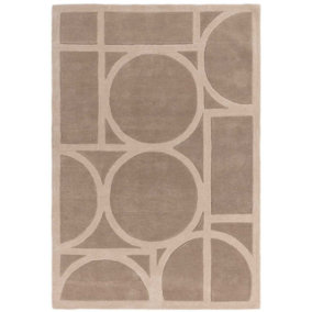 Metro Modern Style Taupe Wool Rug Rug 120x170cm for the