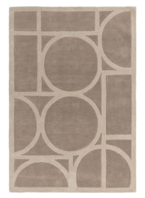 Metro Modern Style Taupe Wool Rug Rug 200x290cm for the