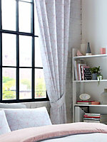 Metro Prism Triangle Lined 72'' Curtains - Blush / Grey