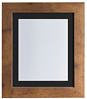 Metro Vintage Wood Frame with Black Mount for Image Size 4 x 3 Inch