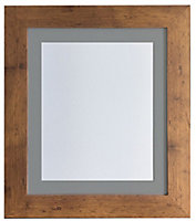 Metro Vintage Wood Frame with Dark Grey Mount for Image Size A3