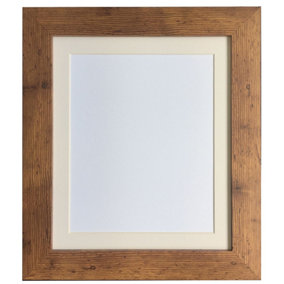 Metro Vintage Wood Frame with Ivory Mount for Image Size 10 x 4 Inch