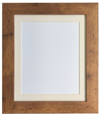Metro Vintage Wood Frame with Ivory Mount for Image Size 12 x 10