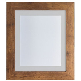 Metro Vintage Wood Frame with Light Grey Mount for Image Size 10 x 4 Inch