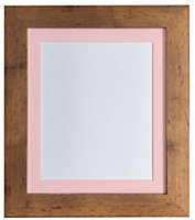 Metro Vintage Wood Frame with Pink Mount 60 x 80CM Image Size 50 x 70 CM