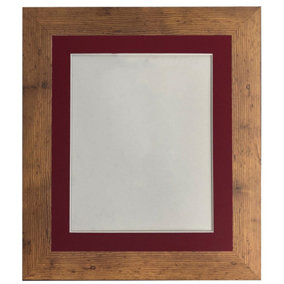 Metro Vintage Wood Frame with Red Mount for Image Size 10 x 4 Inch