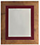 Metro Vintage Wood Frame with Red Mount for ImageSize A2