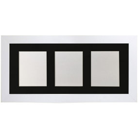 Metro White Frame with Black Mount for 3 Image Sizes 7 x 5 Inch