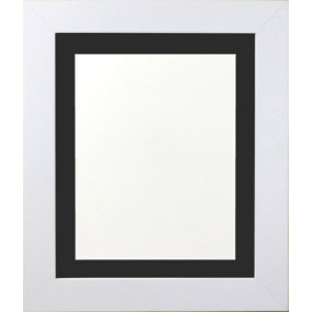 Metro White Frame with Black Mount for Image Size 10 x 4 Inch