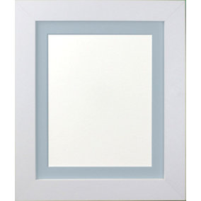 Metro White Frame with Blue Mount 30 x 40CM Image Size 12 x 8 Inch