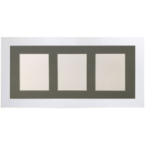 Metro White Frame with Dark Grey Mount for 3 Image Sizes 7 x 5 Inch