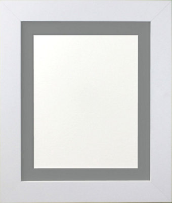 Metro White Frame with Dark Grey Mount for Image Size 5 x 3.5 Inch
