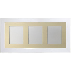 Metro White Frame with Ivory Mount for 3 Image Sizes 7 x 5 Inch
