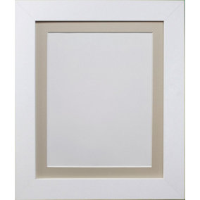 Metro White Frame with Light Grey Mount for Image Size 10 x 8 Inch