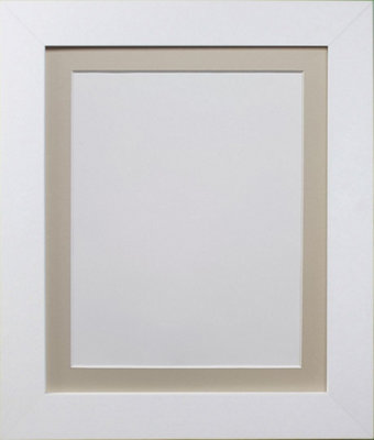Metro White Frame with Light Grey Mount for Image Size 12 x 10 Inch