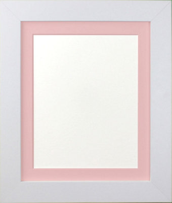 Metro White Frame with Pink Mount for Image Size 14 x 11 Inch