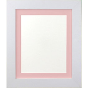 Metro White Frame with Pink Mount for Image Size 24 x 16 Inch