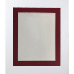 Metro White Frame with Red Mount 40 x 50CM Image Size 16 x 12 Inch
