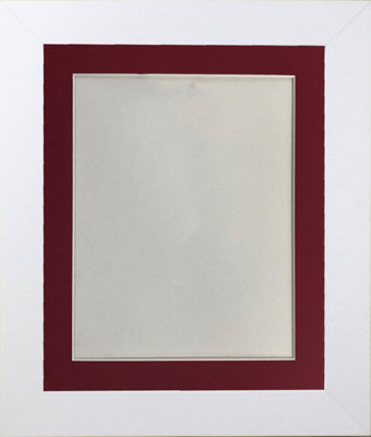 Metro White Frame with Red Mount for Image Size 5 x 3.5 Inch