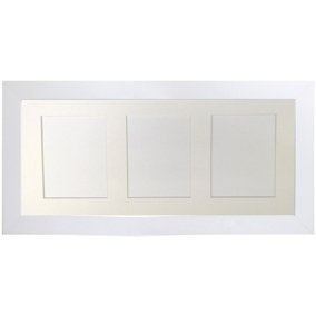 Metro White Frame with White Mount for 3 Image Sizes 7 x 5 Inch