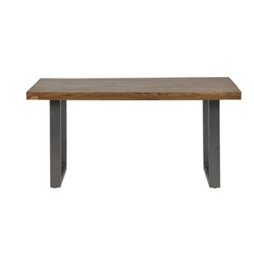 Metropolis Industrial Dining Table - Metal/Acacia Solid Wood - L85 x W160 x H76 cm