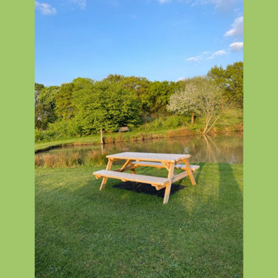 MG Timber Products - Heavy Duty Wooden Picnic Table / Bench, 6FT Pub Bench