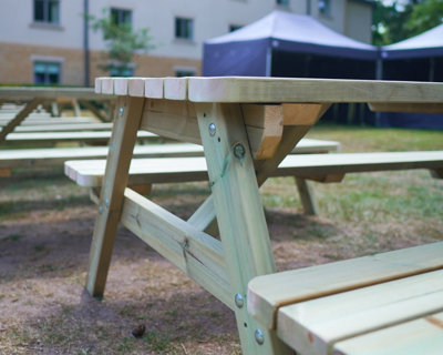 MG Timber Products - Heavy Duty Wooden Picnic Table / Bench, 6FT Pub Bench