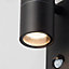 MIA - CGC Black Dual Outdoor Wall Light With Motion Sensor