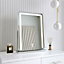 Mia Silver Frameless Touch Sensor LED Mirror With Lights