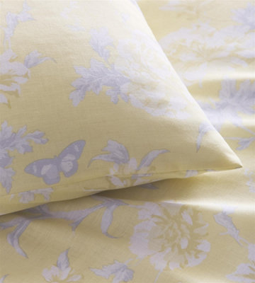 Mia Super King Duvet Cover Bedding Bed Set Floral Lemon Yellow