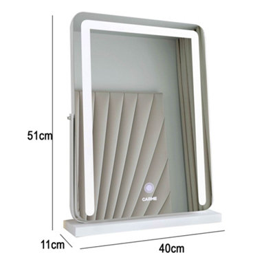 Mia White Frameless Touch Sensor LED Light Mirror