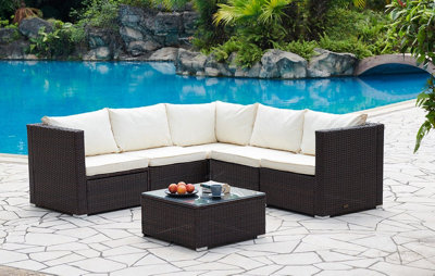 Brown outdoor corner sofa online