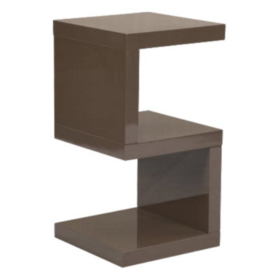 Miami High Gloss S Shape Design Side Table In Stone