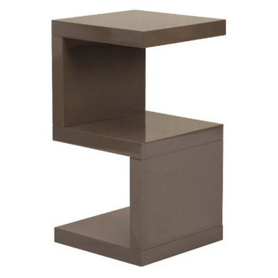 Miami High Gloss S Shape Design Side Table In Stone