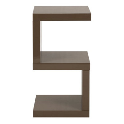 Miami High Gloss S Shape Design Side Table In Stone