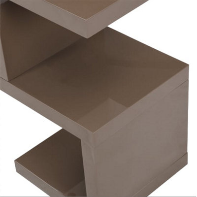 Miami High Gloss S Shape Design Side Table In Stone