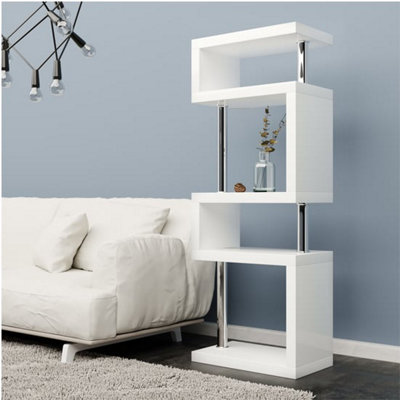 High gloss white shelving unit hotsell