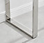 Miami Modern Rectangular Clear Glass Console Table with Square Silver Chrome Metal Legs for Minimalist Living Room or Hallway