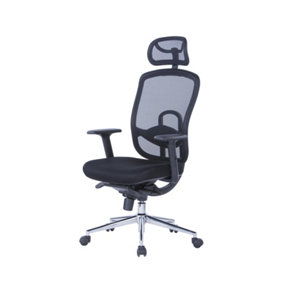 Miami office chair with wheels in black