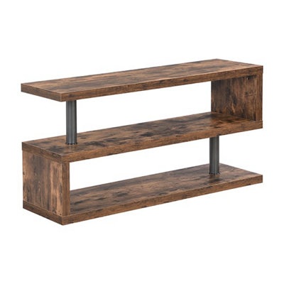Miami TV Stand With Storage for Living Room and Bedroom, 1200 Wide, S-Shape Design, Media Storage, Rustic Oak Finish
