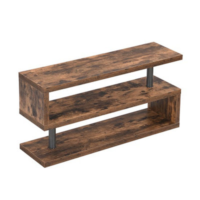 Miami TV Stand With Storage for Living Room and Bedroom, 1200 Wide, S-Shape Design, Media Storage, Rustic Oak Finish