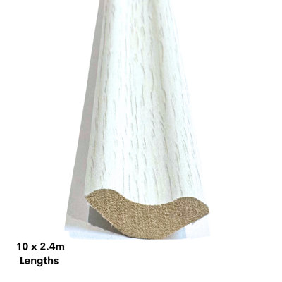 Miami White Oak Scotia Beading Flooring Edging Strips 10 x 2.4m Long Lengths Laminate And Wood Beading Trims