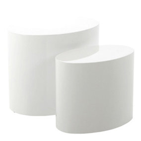 Mice Oval Coffee Table in White Set of 2