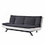 Michigan Fabric Sofa Bed 2 Seater Duo Contrast Fabric Chrome Legs Sofabed Recliner, Charcoal & White Faux Leather