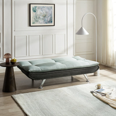 Michigan Fabric Sofa Bed 2 Seater Duo Contrast Fabric Chrome Legs ...