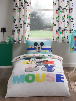 Mickey Mouse 100% Cotton Single Duvet Cover Set