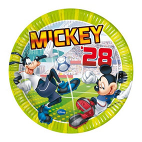 Mickey Mouse & Friends Football Party Plates (Pack of 8) Multicoloured (One Size)
