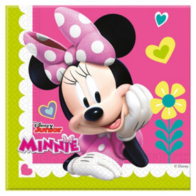 Mickey Mouse & Friends Minnie Mouse Disposable Napkins (Pack of 20) Pink/Green/White (One Size)