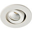 Micro Adjustable Recessed Ceiling Downlight - 4W Cool White LED - Matt White